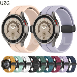 Galaxy Watch 7 6 5 Pro 摺疊扣矽膠錶帶 4 Classic 3 41mm D型扣 運動錶帶 磁吸扣