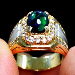 新品 BATU KALIMAYA BLACK OPAL TOP JARONG 原裝天然戒指銀曼谷 926 室關閉組合