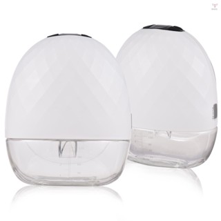 2 件裝便攜式可穿戴吸奶器擴音電動吸奶器,用於母乳喂養 4 種模式 9 吸力級低噪音內建電池,帶 150 毫升牛奶收集器