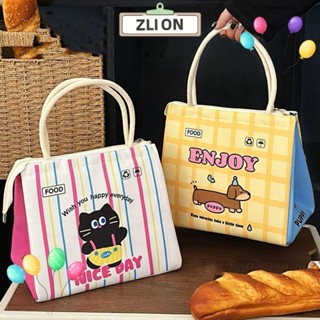 ZLION1保溫午餐袋,水豚卡通片便當,卡哇伊絕緣便攜的食品收納袋女士女孩兒童