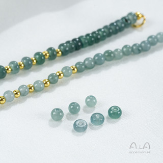 宏雲Hongyun-Ala新品-天然翡翠小圓珠玉石算盤珠隔珠手工串珠配珠diy手鍊項鍊飾品材料