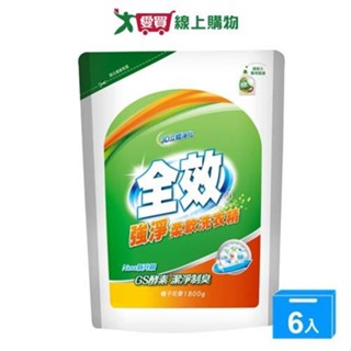 毛寶全效柔軟洗衣精補充包-強淨1800gx6入【愛買】