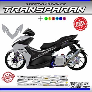 貼紙條紋貼紙透明 UV CLEAR UV AEROX 155 NVX 透明越南風格最新設計條紋清單
