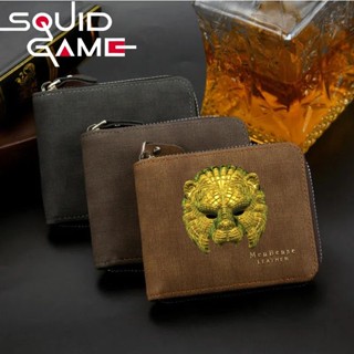 魷魚遊戲新款流行高品質錢包pu啞光拉鍊大容量多功能收納錢包
