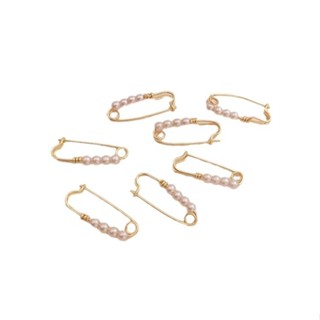 宏雲Hongyun-Ala新品-14k包金保色回形針耳釘別針耳環仿珍珠個別網紅氣質小眾設計耳飾