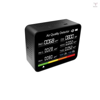 8 合 1 空氣質量監測器 CO2 儀表二氧化碳檢測器 CO2 TVOC HCHO PM2.5 PM1.0 PM10 溫