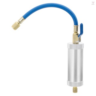 R12 R134A R22 空調汽車注油染料注射工具 2 盎司 1/4" 純液體油冷卻液加註管汽車配件