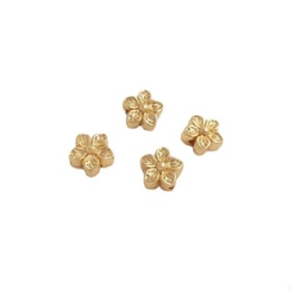 宏雲Hongyun-Ala新品-14K包真金保色小桃花隔珠轉運珠手工diy手鏈耳環項鍊飾品散珠配件
