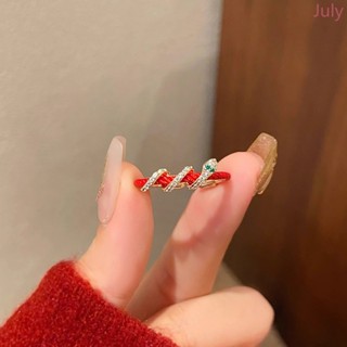 轉運紅繩 本命年蛇戒指 蛇形戒指 靈蛇戒指 女生戒指 女生首飾 小眾設計 開口戒指 高階感 ins風 個性戒指 甜美