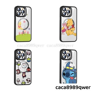 小熊維尼鏡頭支架殼iPhone16 Pro Max手機殼 蘋果11 12 13 14 15pro Max總動員磁吸保護殼