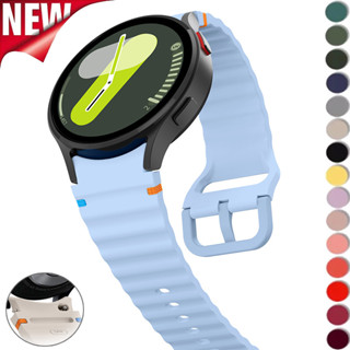 SAMSUNG 彩色矽膠錶帶相容三星 Galaxy Watch 7 FE 7 6 5 4 44mm 40mm 5 Pro