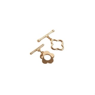 宏雲Hongyun-Ala新品-保色diy配件14k包金連線扣四葉草梅花形OT扣手鏈扣項鍊扣首飾資料