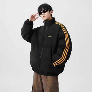 潮牌男裝 外套 美式棉服 潮牌寬鬆加厚撞色麵包服保暖情侶棉衣外套 羽絨外套 男外套 羽絨 棉衣 麵包外套 韻慧