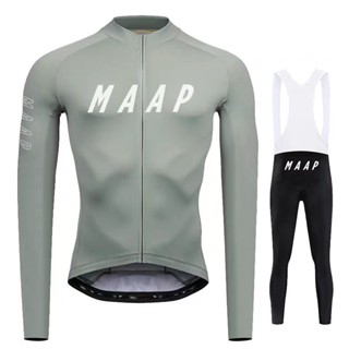 【臺灣有貨】騎行服 車衣 自行車服 自行車衣 單車服 新款MAAP春季秋季長袖騎乘公路車自行車速乾透氣上衣牛奶套裝