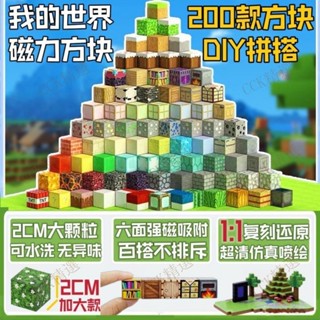 桃園出貨 麥塊磁鐵 minecraft 我的世界 麥塊樂高 麥塊積木 磁吸積木 磁力方塊益智力拚裝模型網紅玩具禮物
