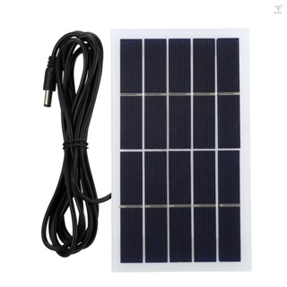Toyutw)2w 5V 太陽能電池板帶直流埠多晶矽太陽能電池 DIY 防水露營便攜式電源太陽能電池板相容 3.7V