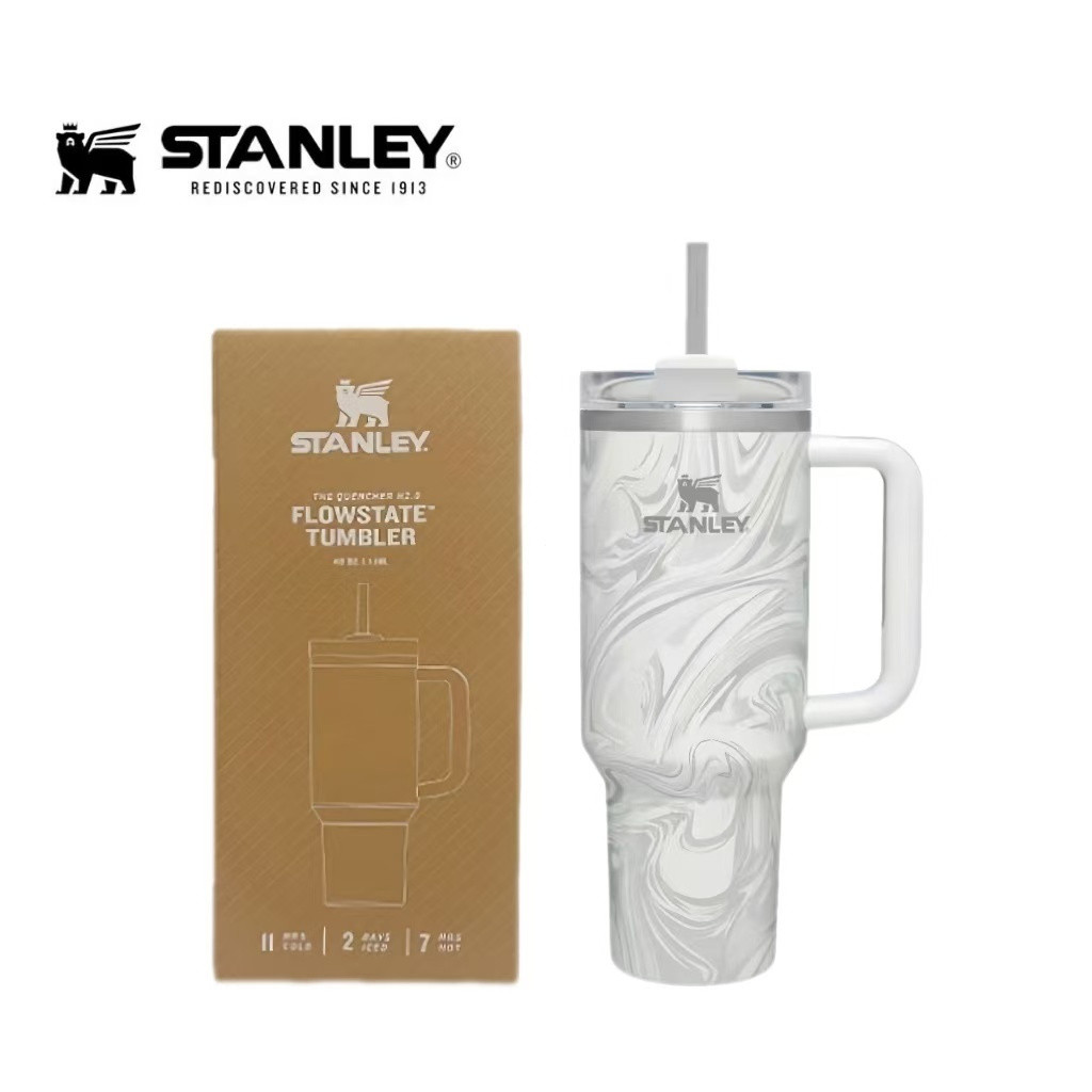 ⚡現貨⚡Stanley Quencher H2.0 FlowState 保溫杯帶蓋和吸管,用於冰冷飲料,40 盎司