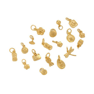 宏雲Hongyun-Ala新品-強保色沙金招財納福字平安鎖吊牌梅花吊墜diy手工串手鍊飾品配件
