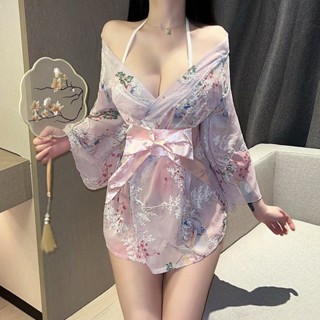 【素心好物集】吊帶和服睡裙 性感睡裙 性感睡衣 日系和服套裝 情趣內衣 情趣睡裙 日系性感開衫 情趣和服 激情制服誘惑