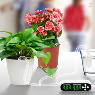 盆栽植物自動澆水系統滴灌套件植物自動澆水帶倒數計時器和 Led 顯示屏 5V USB 電源可編程室內系統