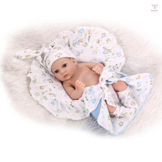 Reborn 嬰兒娃娃玩娃娃 10 英寸 25 釐米 Full Vinvl 可沐浴帶被子栩栩如生的可愛禮物玩具藍色男孩