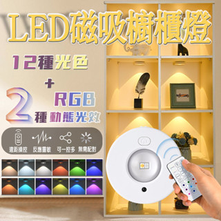 臺灣出貨 磁吸LED櫥櫃燈 磁吸燈 觸摸式圓形小夜燈 圓燈 小夜燈 走廊燈 櫥櫃燈 氛圍燈 床頭燈 露營燈 LED燈