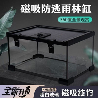 【可開發票】限時下殺玻璃飼養箱爬蟲缸雨林爬寵陸龜守宮蜥蜴角蛙蜘蛛甲蟲寵物蛇生態缸 生態造景缸 養龜專用缸