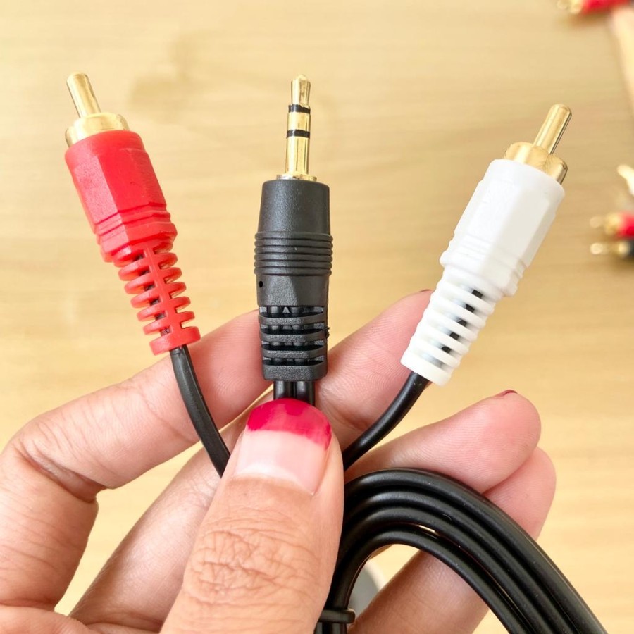 我包裝 1x2 RCA AUX 音頻線插孔 3.5mm AUX 1 對 2 黑色 2IN1 更厚的電纜
