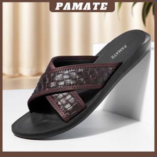 Hitam Flat Teplek 時尚男士涼鞋防滑黑色棕色橡膠涼鞋酷成人所有 PAMATE 男士涼鞋舒適家居時尚涼鞋防