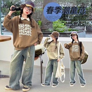 [1448人收藏] 女童 衛衣 春秋款 2024新款 兒童 長袖 寬鬆 秋季 翻領上衣 大童 女孩童裝