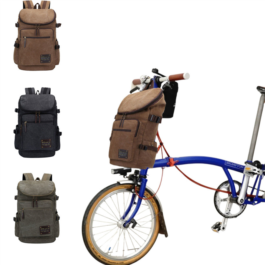 Litepro 自行車前包 31L 大容量筆記本電腦帆布背包戶外運動包適用於 Brompton/Dahon 包