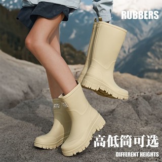 [現貨 噹天出貨]厚底高跟鞋 秋冬女鞋 女款雨靴時尚中筒高筒雨鞋水鞋成人耐磨防滑防水工作膠鞋加絨保暖