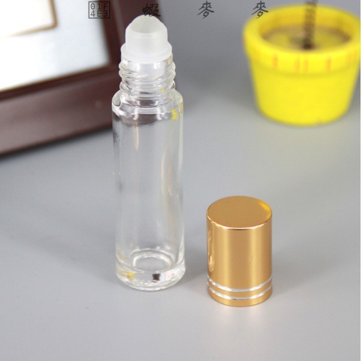 📣蝦麥麥- 厚款玻璃滾珠瓶磨砂透明茶色藍色玻璃滾珠瓶 透明瓶 試用瓶 樣品瓶 玻璃空瓶 針筒 漏斗 精油瓶 走珠瓶