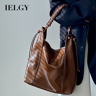 IELGY 復古通勤大容量編織托特包 單肩手提包