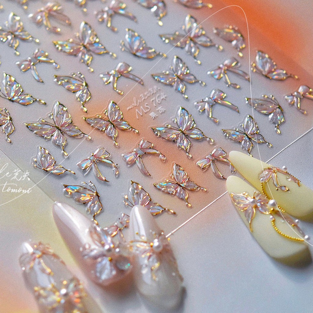 【喵喵老師】番茄果凍指甲貼閤作蝴蝶貼紙1bag