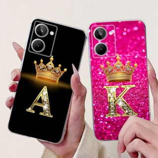 Realme 10 4G 手機殼 Realme10 Pro+ Plus 手機殼豪華皇冠字母繪畫保護套軟矽膠透明外殼