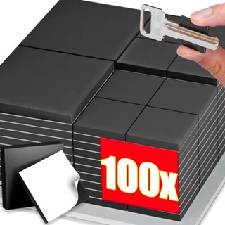 100 件自粘磁片 - 圓形/方形磁鐵貼紙 - 柔軟、靈活 - DIY 配件 - 帶背膠 - 用於冰箱辦公室黑板照片名片