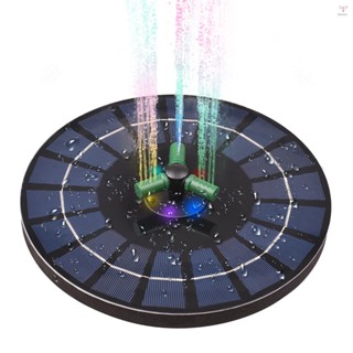 36w七彩太陽能噴泉泵帶360°可旋轉噴嘴 RGB LED 燈太陽能水泵帶電池自動關閉 9 英寸浮動噴泉用於鳥浴花園小池