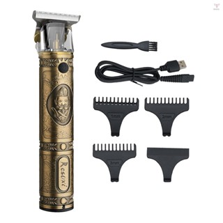Toyutw)男士理髮器無繩理髮器理髮器理髮套件鬍鬚修剪器理髮美容套裝 T 型刀片修剪器 USB 電動鬍鬚修剪器