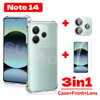 適用於 Redmi Note 14 5G 4G 2025 3in1 手機殼透明透明外殼 Note14 Red mi me