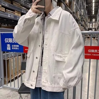【HOT 本舖】男裝 春秋款潮牌ins工裝牛仔外套男 寬鬆潮流情侶休閒百搭上衣夾克