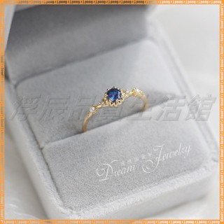 【飾品批發 可開發票】文藝複古 鍍14K 黃金色 鑲天然珍珠衕款 倫敦藍鋯石 輕奢戒指