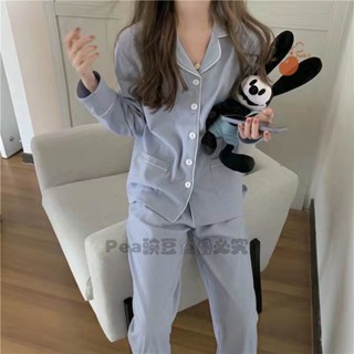 Pea豌豆~💞可外穿韓版網紅爆款套裝冬季可愛家居服 冬天睡衣 睡衣套裝 睡衣女 家居服 長袖睡衣女 春秋款長袖長褲睡衣