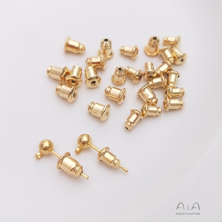 宏雲Hongyun-Ala新品-美國14K包金保色子彈型矽膠耳堵耳針耳釘耳迫耳塞DIY耳環飾品配件