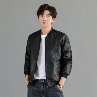 男式潮流皮夾克秋冬款刷毛加厚保暖