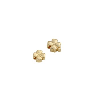 宏雲Hongyun-Ala新品-保色銅包14K真金光面四葉草隔珠DIY串珠手作飾品手鏈項鍊配珠資料