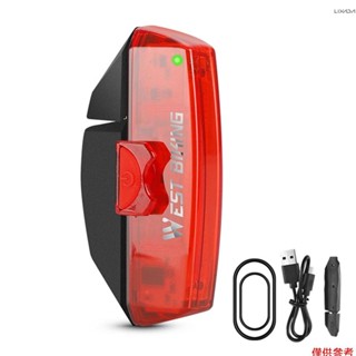【熱賣】USB充電式LED自行車剎車尾燈燈防水自行車尾燈騎行安全手電筒