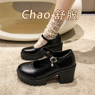 法式瑪麗珍鞋厚底 樂福鞋 小皮鞋 女鞋 皮鞋女 新款英倫復古高跟單鞋日系JK鬆糕小皮鞋女