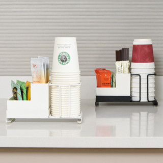商用桌面紙杯架咖啡茶包收納取杯器吧臺桌面一次性杯架居家生活日用品抖音同款小紅書同款