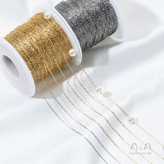 宏雲hongyun-ala新品-不褪色鈦鋼超細鏈條316不銹鋼14k包金細鏈diy手工串水晶珍珠散鏈